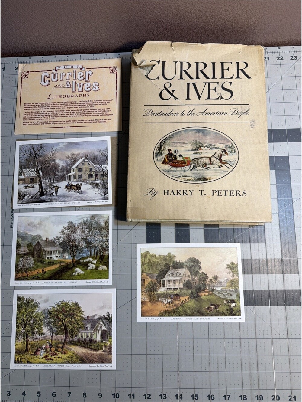 CURRIER & IVES 1942 HARDBACK Book 1st Edition & Lithographs